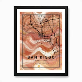 San Diego Map Art Print