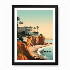 La Jolla Cove San Diego California Mediterranean Style Illustration 4 Art Print