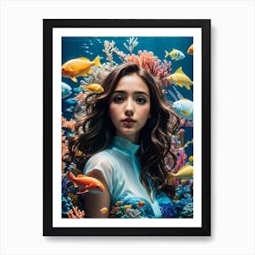 Underwater Girl No.1 Art Print
