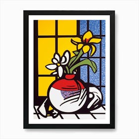 Heather Flower Still Life  4 Pop Art Style Art Print