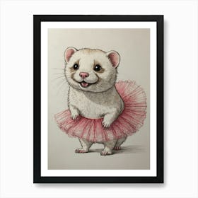 Ferret In A Tutu 5 Art Print