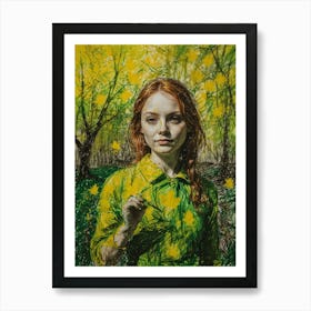 Girl In Green Art Print