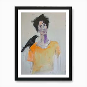 Crow And Woman 1 Art Print