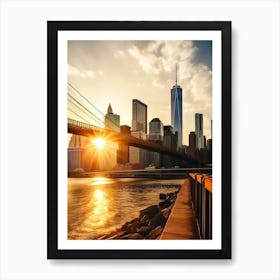 Sunset In New York City 2 Art Print