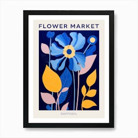 Blue Flower Market Poster Daffodil 1 Art Print