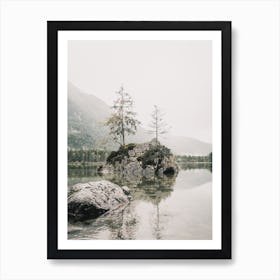 Boulder Island In Lake Poster