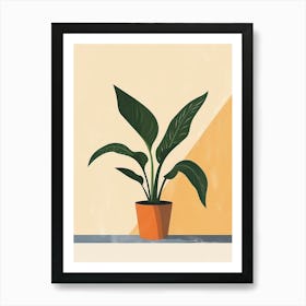 Prayer Plant Minimalist Illustration 4 Art Print