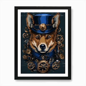 Steampunk Corgi Art Print