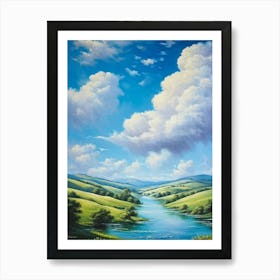 Cumulus Clouds Billowing Gentle Giants Against A Backdrop Of Vivid Azure Sky Tower Over A Varied (3) 1 Art Print