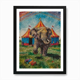 Elephant At The Circus Art Print