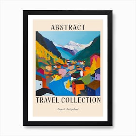 Abstract Travel Collection Poster Zermatt Switzerland 2 Art Print