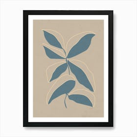 Tropical Leaves Line Art Print