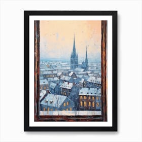 Winter Cityscape Cologne Germany 1 Art Print
