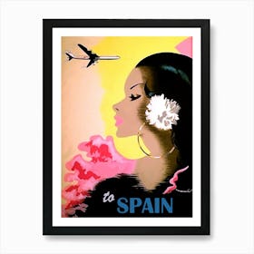 Spain, Vintage Airline Poster Art Print