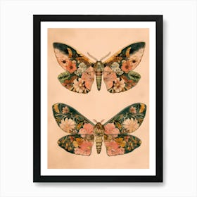 Luminous Butterflies William Morris Style 4 Art Print