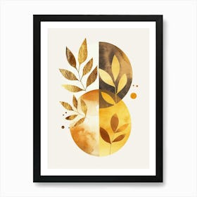 Abstract Gold Leaf 3 Art Print