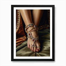 Women's legs with jewelry 1 Art Print