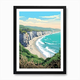 West Coast Trail New Zealand 1 Vintage Travel Illustration Art Print