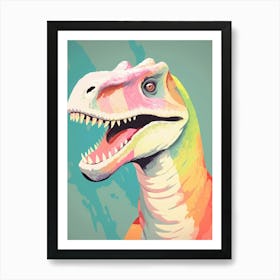Colourful Dinosaur Camarasaurus 3 Art Print