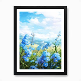 Forget Me Not By The Sunset (2) Art Print