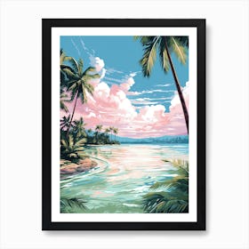 A Canvas Painting Of Matira Beach, Bora Bora 3 Art Print