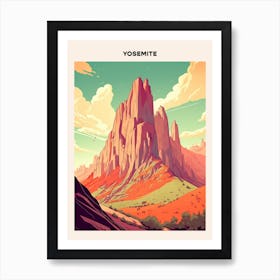 Yosemite Midcentury Travel Poster Art Print