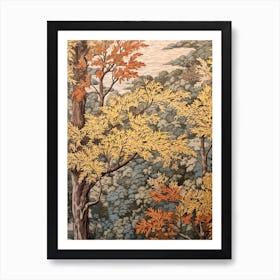 Slippery Elm 2 Vintage Autumn Tree Print  Art Print