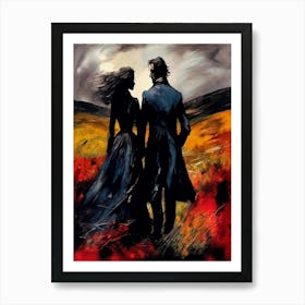 Dark Romance, Wuthering Heights, Cathy And Heathcliff Art Print