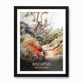 Biscayne National Park Watercolour Vintage Travel Poster 3 Art Print