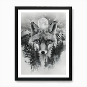 Wolf In The Forest 12 Art Print