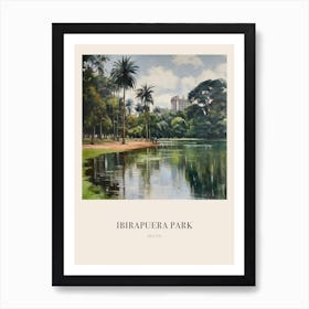 Ibirapuera Park Recife Brazil 4 Vintage Cezanne Inspired Poster Art Print