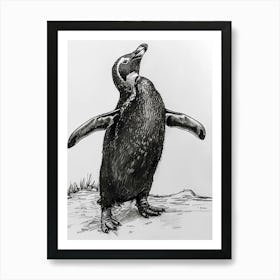 Emperor Penguin Standing On Tiptoes 4 Art Print