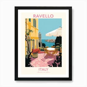 Ravello, Italy, Flat Pastels Tones Illustration 1 Poster Art Print