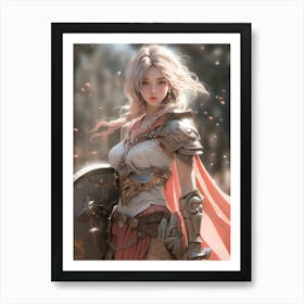 Girl In Armor 2 Art Print