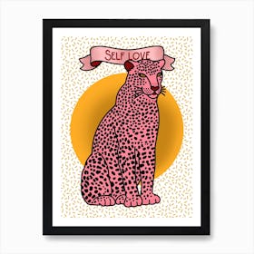 Pink Self Love Leopard Art Print