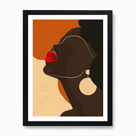 African Woman With Red Lips Art Print