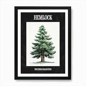 Hemlock Tree Pixel Illustration 2 Poster Art Print