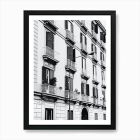 Black And White Italian Building Art Print