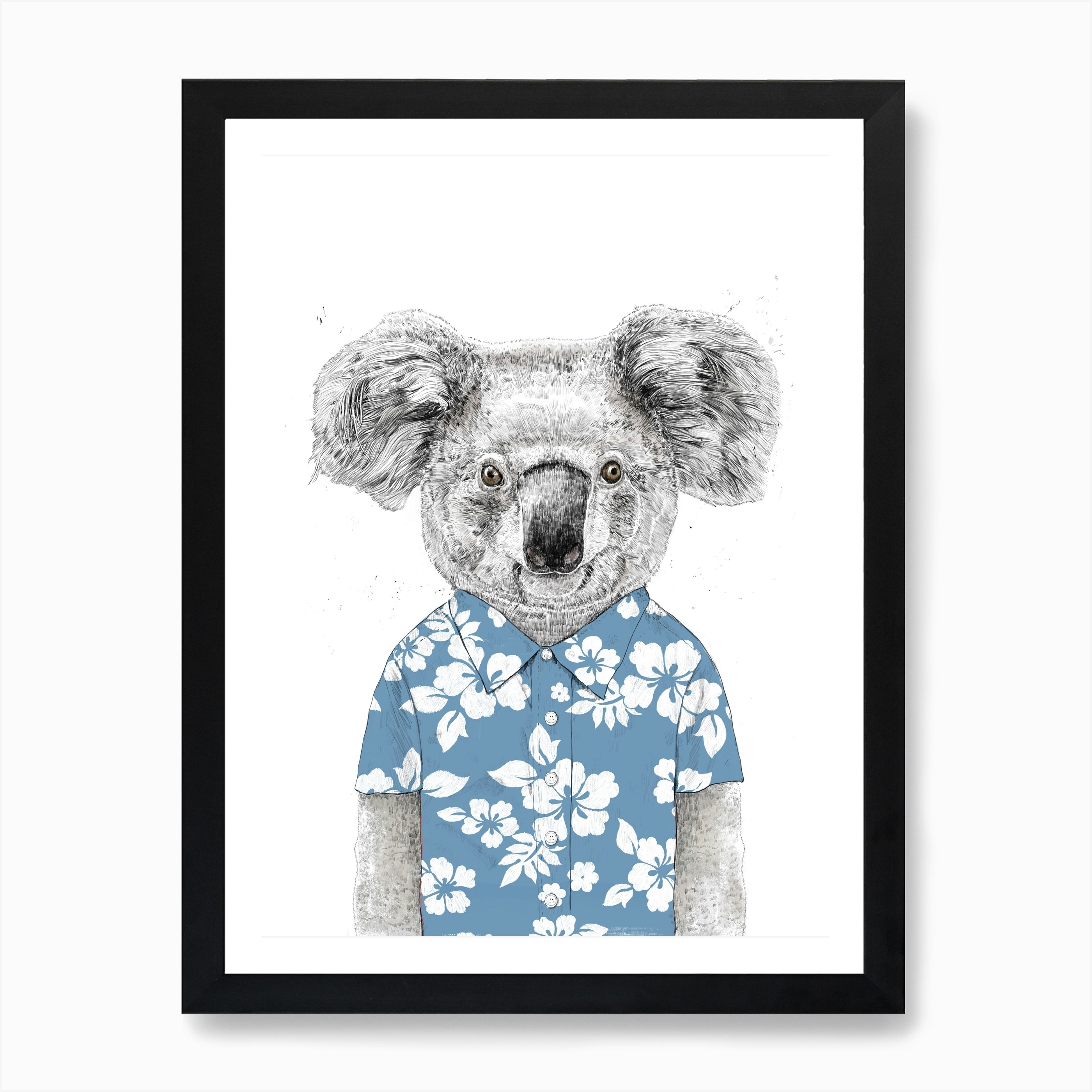 Summer Koala Blue Art Print Free Shipping Fy