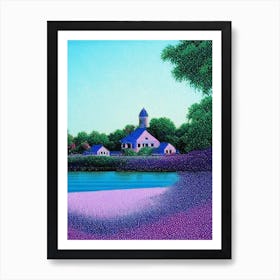 Pearland, City Us  Pointillism Art Print