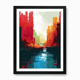 Cityscape | Pixel Minimalism Art Series 1 Art Print