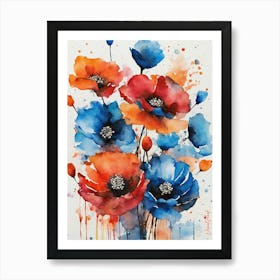 Collage Of Wonderful Poppy Flowers Art Print