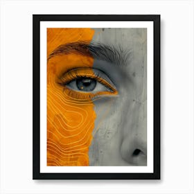 Abstract Of A Woman'S Face Extraordinary femininity woven with threads of gold Art Print