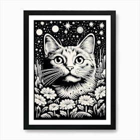 Celestial Purrformance, Psychedelic Cats series Art Print