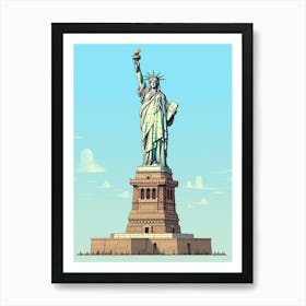 Statue Of Liberty Pixel Art 2 Art Print