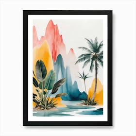 Tropical Landscape Painting Art Print