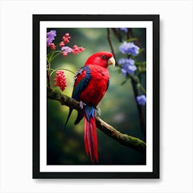 Feathers of Fire: Rosella Jungle Bird Art Art Print