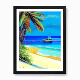 Diani Beach Kenya Pointillism Style Tropical Destination Art Print