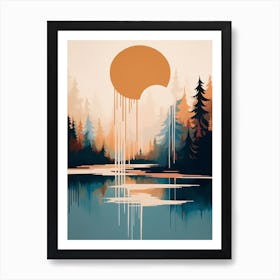 Autumn , Fall, Landscape, Inspired By National Park in the USA, Lake, Great Lakes, Boho, Beach, Minimalist Canvas Print, Travel Poster, Autumn Decor, Fall Decor 32 Art Print