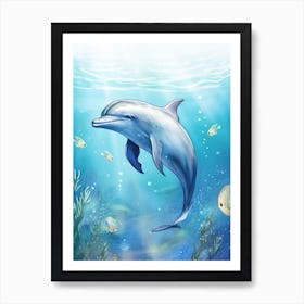 Happy Dolphin In Ocean 6 Art Print